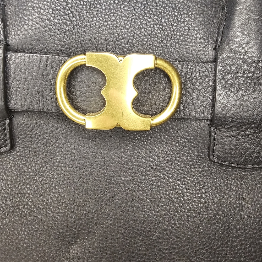 Tory Burch Gemini Black Pebbled leather medium Tote - Picture 3 of 14